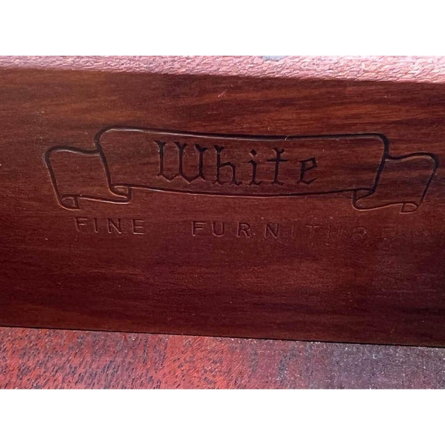 Mid 20th Century Vintage White Furniture Pair Mahogany Nightstands