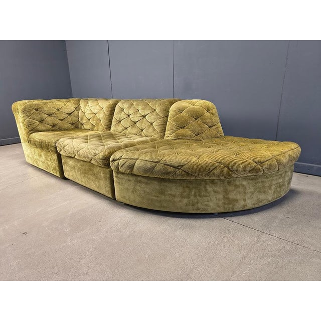 Vintage Velvet Modular Sofa from Laauser, 1970s, Set of 3 For Sale - Image 4 of 10