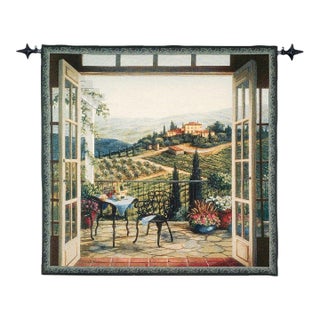 Balcony View Loom Woven Tapestry - 130 X 132 Cm (4'3" X 4'4") - Requires Rod Size 3 For Sale