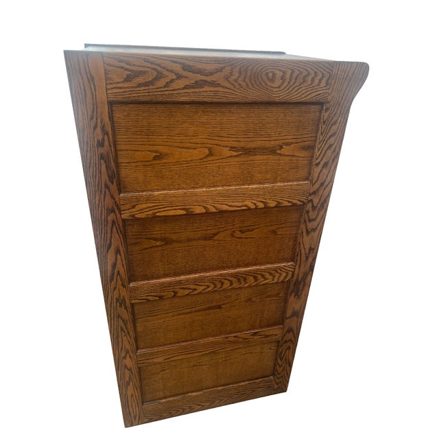 Antique Yawman and Erbe Tiger Oak Vertical File Cabinet Arts and Crafts C1910 For Sale - Image 4 of 12