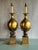 Pair of Large Early 20th Century Hollywood Regency Style Gold Glass and Metal Table Lamps For Sale - Image 10 of 12
