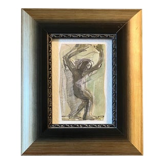 1970s Original Abstract Expressionist Dancing Figure Drawing / Painting For Sale