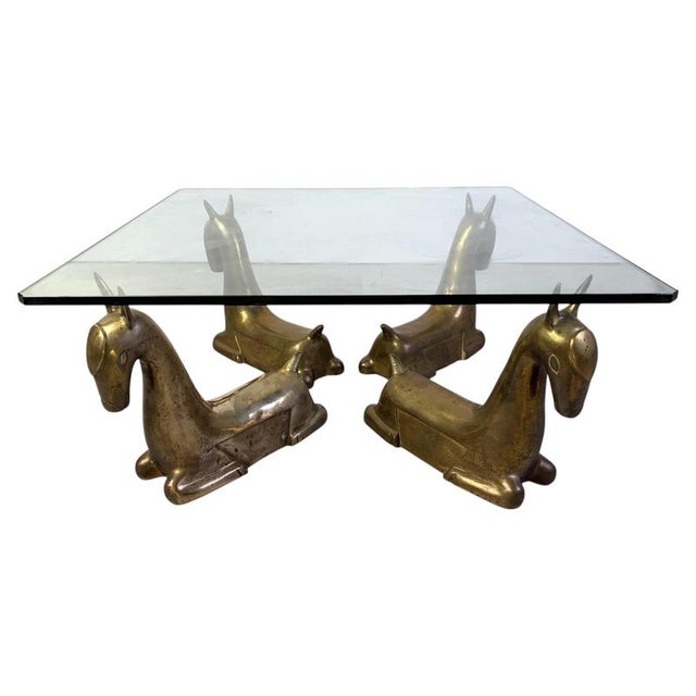 Vintage Brass Foal Coffee Table, 1970 For Sale - Image 12 of 12