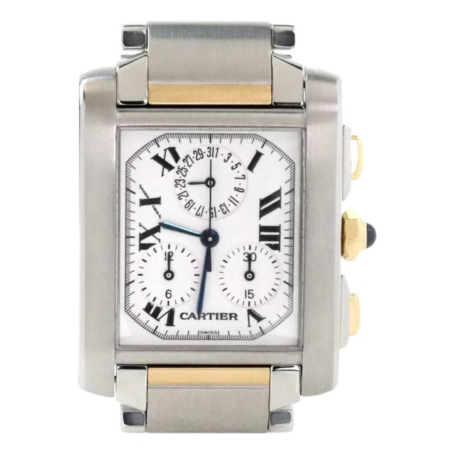 Cartier Tank Francaise 18k Gold & Steel Chrono Men's Watch 2303 For Sale