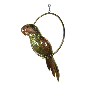 1960s Big Size Sergio Bustamante Sculpture of Macaw on Hanging Perch