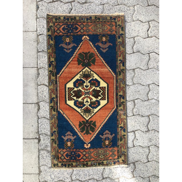 1960s Vintage Hand-knotted Area Rug For Sale - Image 6 of 6