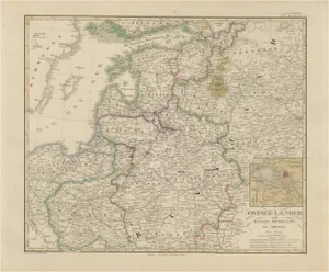 Map of the Baltic States and Inner Russia to Moscow by Justus Perthes, 1858