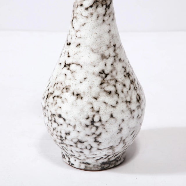 Mid-Century Modernist White and Earth Toned Ceramic Vase For Sale - Image 4 of 13