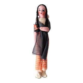 Vintage Handmade Folk Art Cloth Doll For Sale