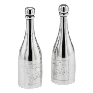 Silver Champagne Bottle Bubble Blowers from Asprey & Garrard, 2000s, Set of 2 For Sale