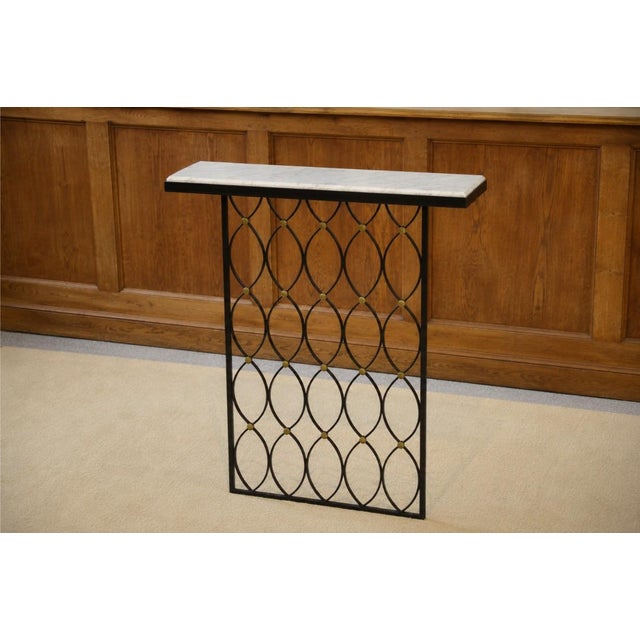 Metal Modernist Console in the style of Jean Royère, 1960s For Sale - Image 7 of 7