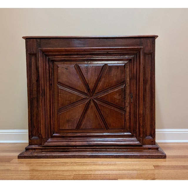 Pair of Antique Walnut French Louis XIII Single Door Cabinets. For Sale - Image 9 of 10