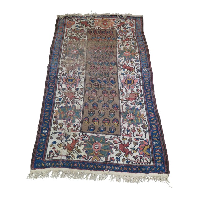 1940s Vintage Persian Heriz Area Rug - 3′7″ × 6′7″ For Sale