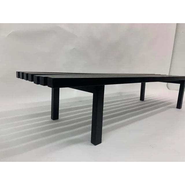 Mid-Century Slatted Wooden Bench, 1970s For Sale - Image 3 of 10