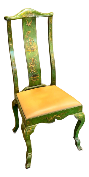 Vintage English Green Chinoiserie Chair