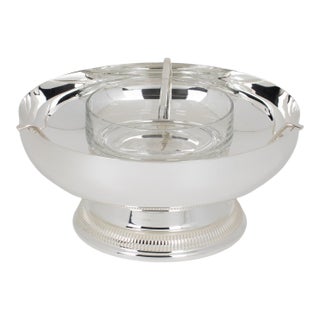 Silver Plate and Crystal Caviar Bowl Dish Server by Gelb, Paris in Box For Sale
