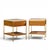 Paul McCobb for Calvin Irwin Group Model 8714 Mid Century Bleached Mahogany, Cane, Brass and Travertine Nightstand - Pair...