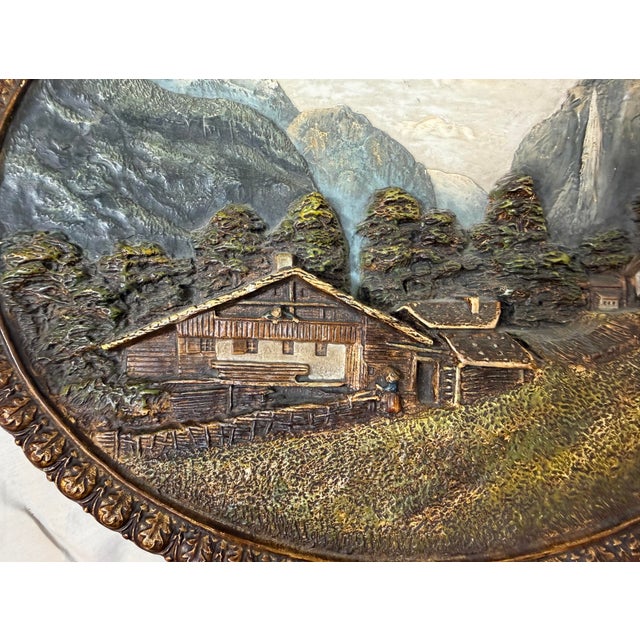 19th Century Antique 1800's Wilhelm Schiller Sohn Oil Terracotta Wall Plate Plaque Sculpture For Sale - Image 5 of 13