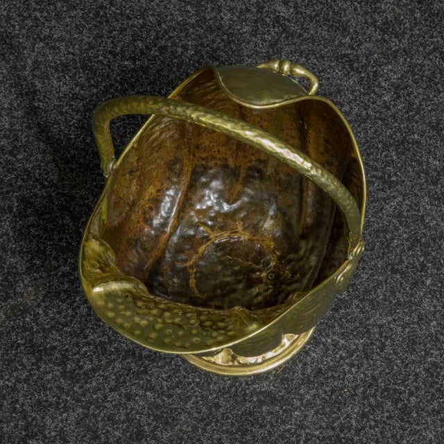 Gold Victorian Brass Coal Helmet For Sale - Image 8 of 15