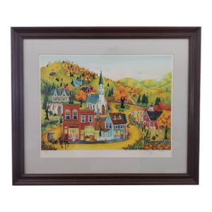 1970s Robert LoGrippo Signed Lithograph "Harvest Holiday" (1979), Framed