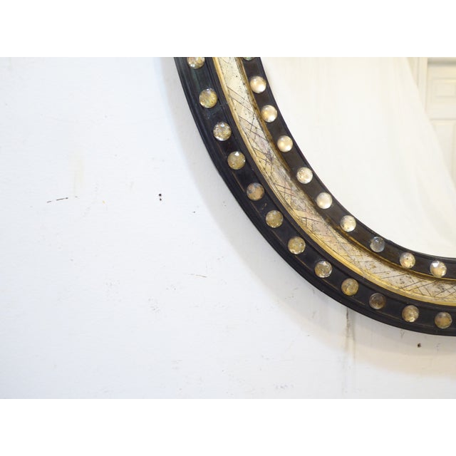 English Antique English Regency Oval Mirror For Sale - Image 3 of 4