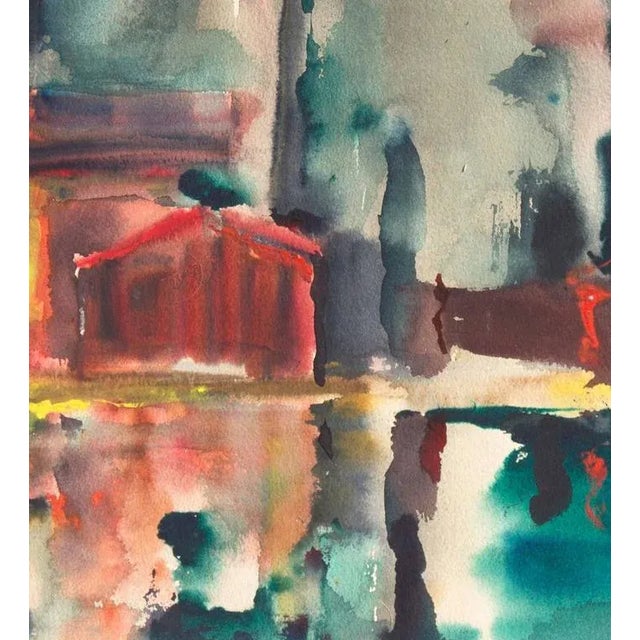 Mid-Century Modern 'Fort Bragg Lumber Mill' by Muriel Backman; California Post-Impressionist Woman Artist, Kingsley Art Club For Sale - Image 3 of 8