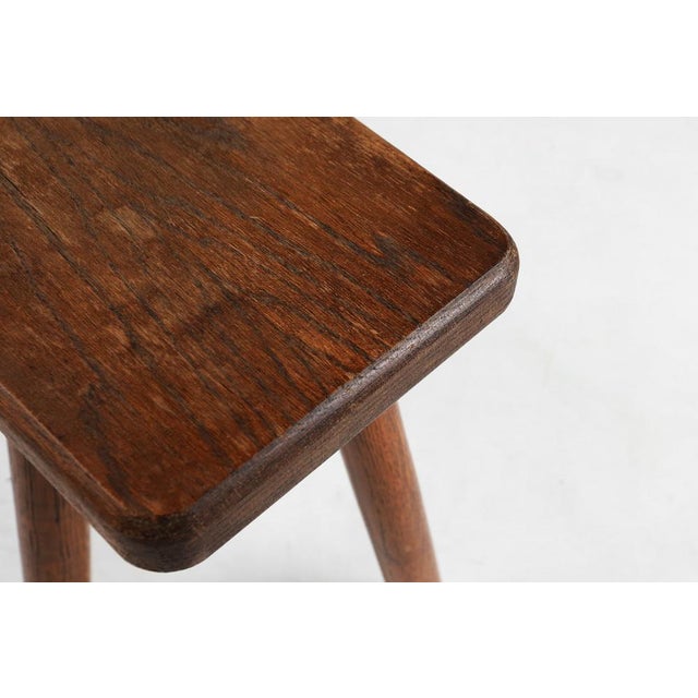 1940s Rustic Wooden Tripod Stool, France, 1940s For Sale - Image 5 of 12