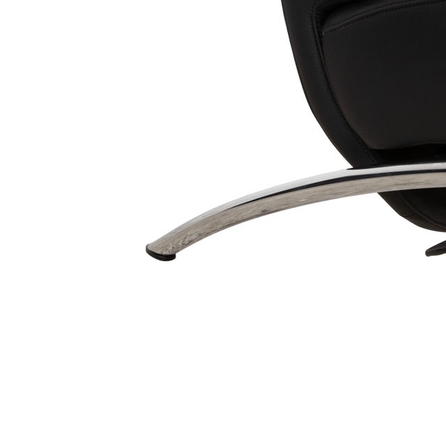 Rocky Lounge Chair in Black Leather from IP Design For Sale - Image 10 of 18