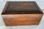 Beautiful antique walnut box inlaid with rosewood and ebony. Hinged lid.