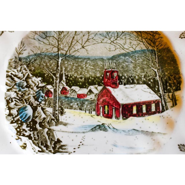 Johnson Brothers Set of 6 Vintage Johnson Brothers Friendly Village 9.75" Dinner Plates For Sale - Image 4 of 10