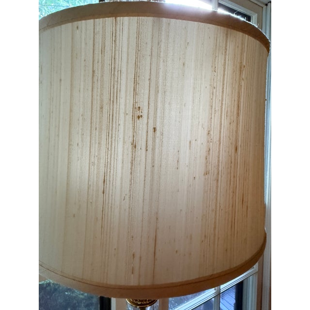 Brass Pair of Remington Crystal Column Lamps For Sale - Image 8 of 12
