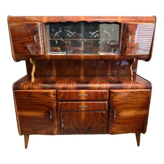 1940s Mid-Century Credenza Palazzi Del Mobile With Showcase, Paolo Buffa Attributed For Sale