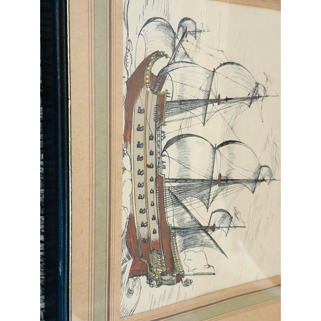 Vintage Framed Nautical Print For Sale - Image 9 of 9