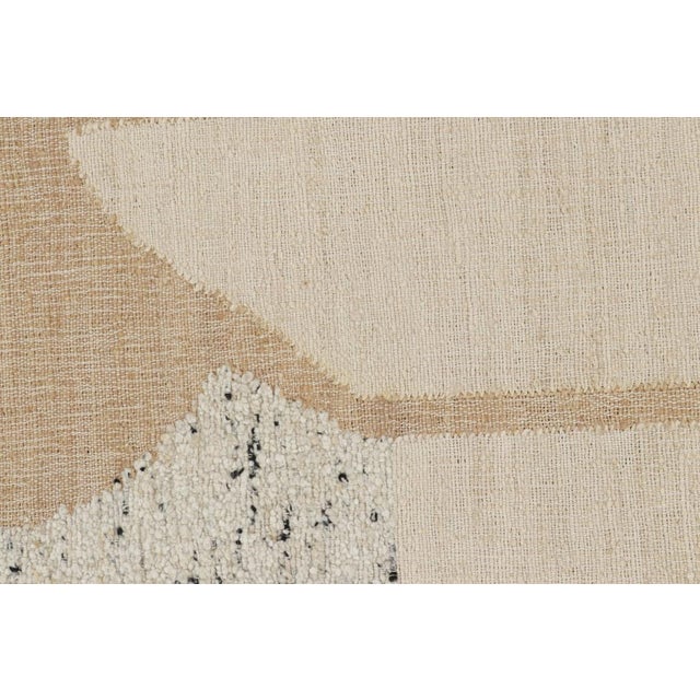 Contemporary Rug & Kilim’s Abstract Flatweave With Cream and Beige Geometric Patterns For Sale - Image 3 of 7