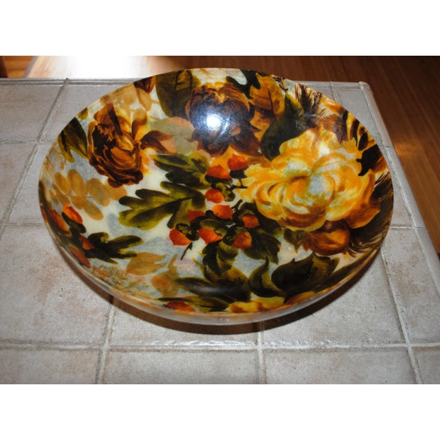 Vintage Fiberglass Fall Motif Serving Bowl For Sale - Image 4 of 9