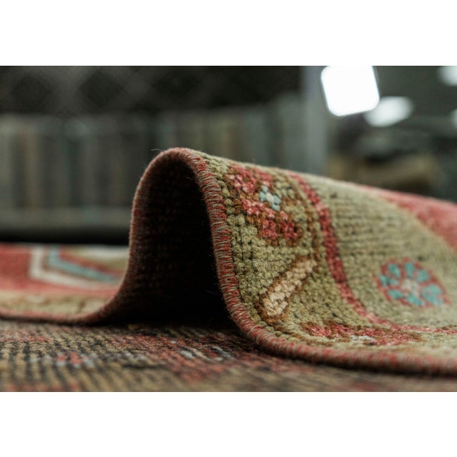 Textile Turkish Vintage Rug 3'7" x 10'5" #20849 For Sale - Image 7 of 8