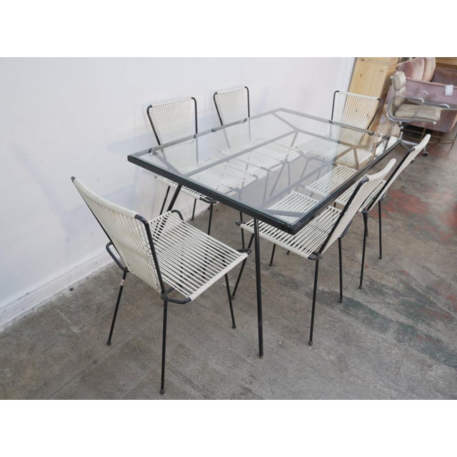 1960s Attributed to George Nelson Arbuck Wrought Iron Dinning Table W/ Allan Gould Style Chair For Sale - Image 10 of 14