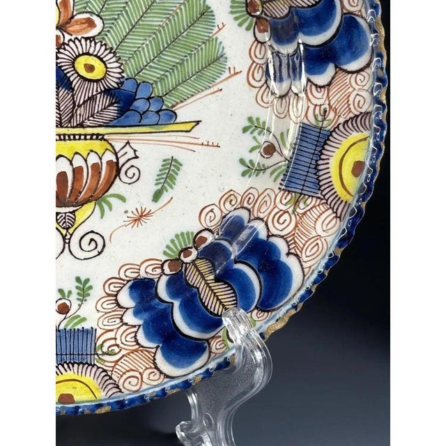 Delft Dish with Peacock Pattern from De Klaauw, 1760s For Sale - Image 4 of 11