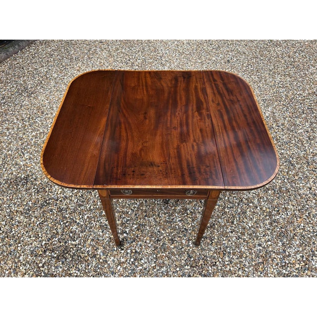Antique Georgian Mahogany Inlaid Pembroke Table, 1830 For Sale - Image 9 of 10