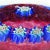 Glass Fratelli Toso Murano Blue Amethyst White Millefiori Flowers Vintage Italian Art Glass Decorative Paperweights - Set of 3 For Sale - Image 7 of 11