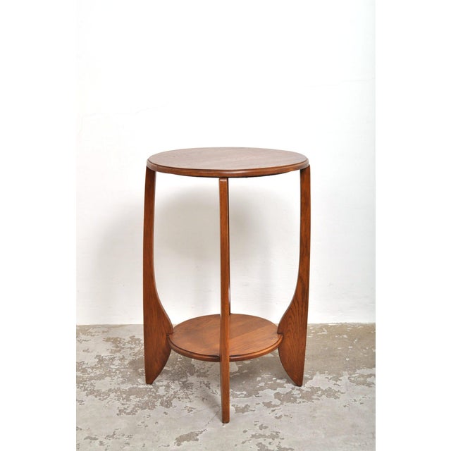 Vintage Art Deco Side Table in Oak, 1920s For Sale - Image 6 of 8