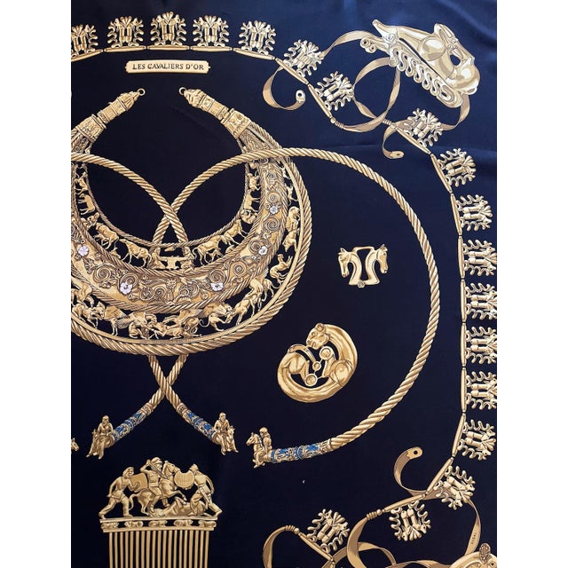 Hermès HERMÈS les CAVALIERS d'OR Silk Scarf 1991 Rybaltchenko Vladimir For Sale - Image 4 of 8