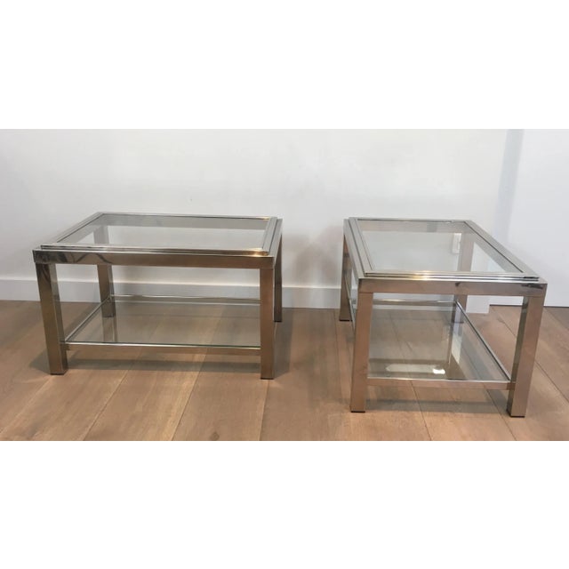 Chrome Side Tables - A Pair For Sale - Image 9 of 12