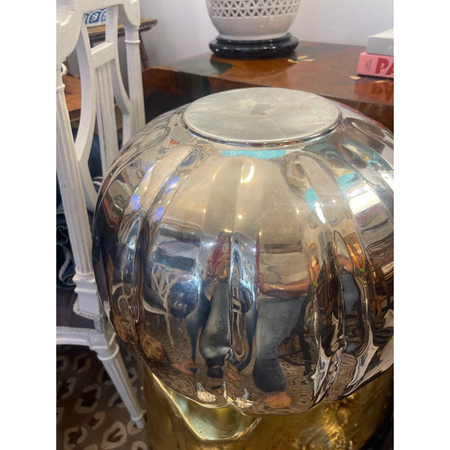 Silver Silver Plate Life Size Pumpkin Punch Bowl ,17" by 17" For Sale - Image 8 of 11