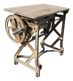 Industrial Garden Table with Pine Top, 1900