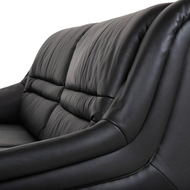 Sleepoly Two-Seater Sofa in Black Leather from Himolla For Sale - Image 6 of 14