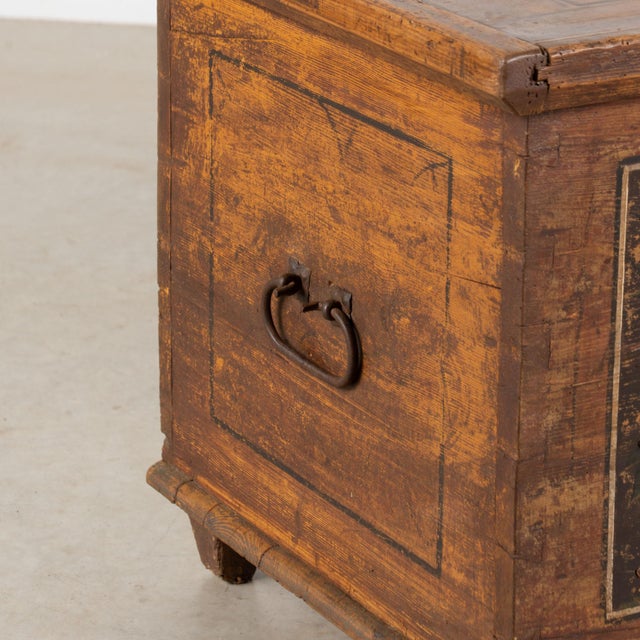1836 Austrian Hand-Painted Folk Art Trunk With Madonna For Sale - Image 13 of 18