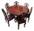 Transitional Asian Rosewood Dining Set Custom Made in Bangkok, Thailand, 1980s For Sale