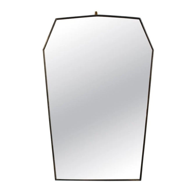 Vintage Italian Wall Mirror with Brass Frame, 1960s For Sale - Image 18 of 18