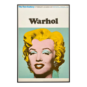 Andy Warhol Vintage 1971 Mid Century Modern Lithograph Print Framed Pop Art Exhibition Poster " Marilyn Monroe " 1964